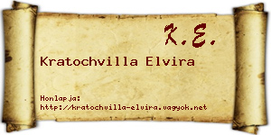 Kratochvilla Elvira névjegykártya